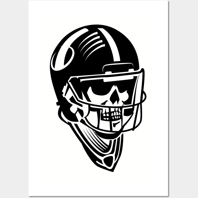 Skeleton American Football Player Wall Art by Digster